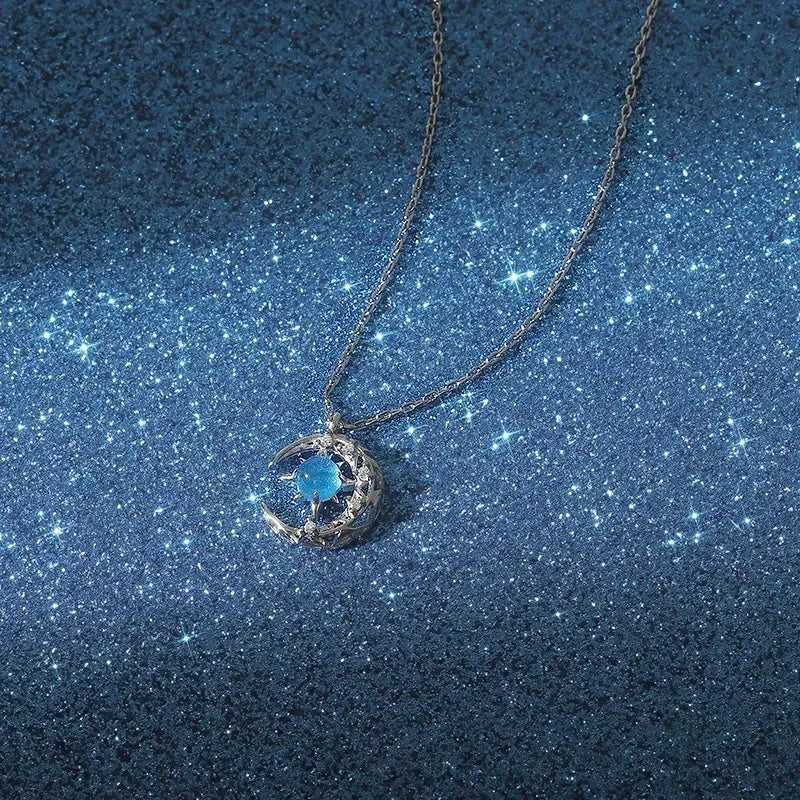 tar Moon Pendant Necklaces for Women Simple Clavicle Chain Fashion Jewelry Accessories