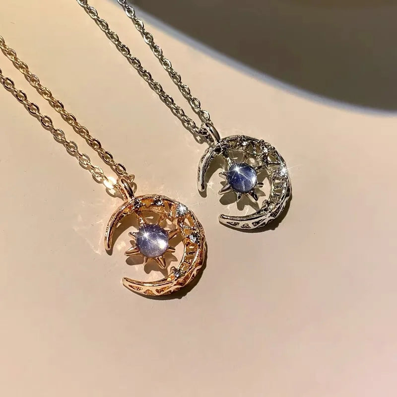 tar Moon Pendant Necklaces for Women Simple Clavicle Chain Fashion Jewelry Accessories