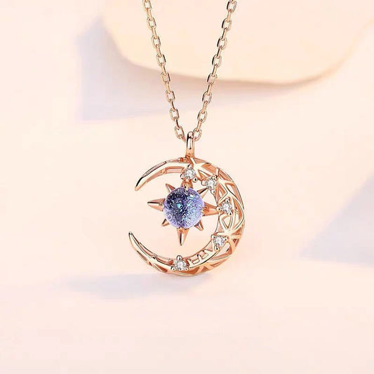 tar Moon Pendant Necklaces for Women Simple Clavicle Chain Fashion Jewelry Accessories